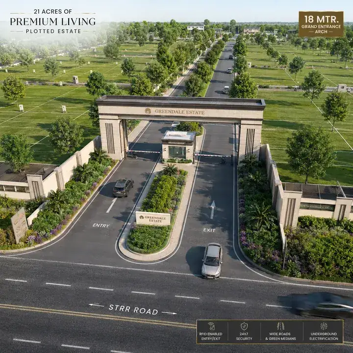 Prestige Gardenia Estate Phase 2 grand entrance arch and arrival road off the STRR in Devanahalli Prestige Gardenia Estate Phase 2 grand entrance arch and arrival road off the STRR in Devanahalli